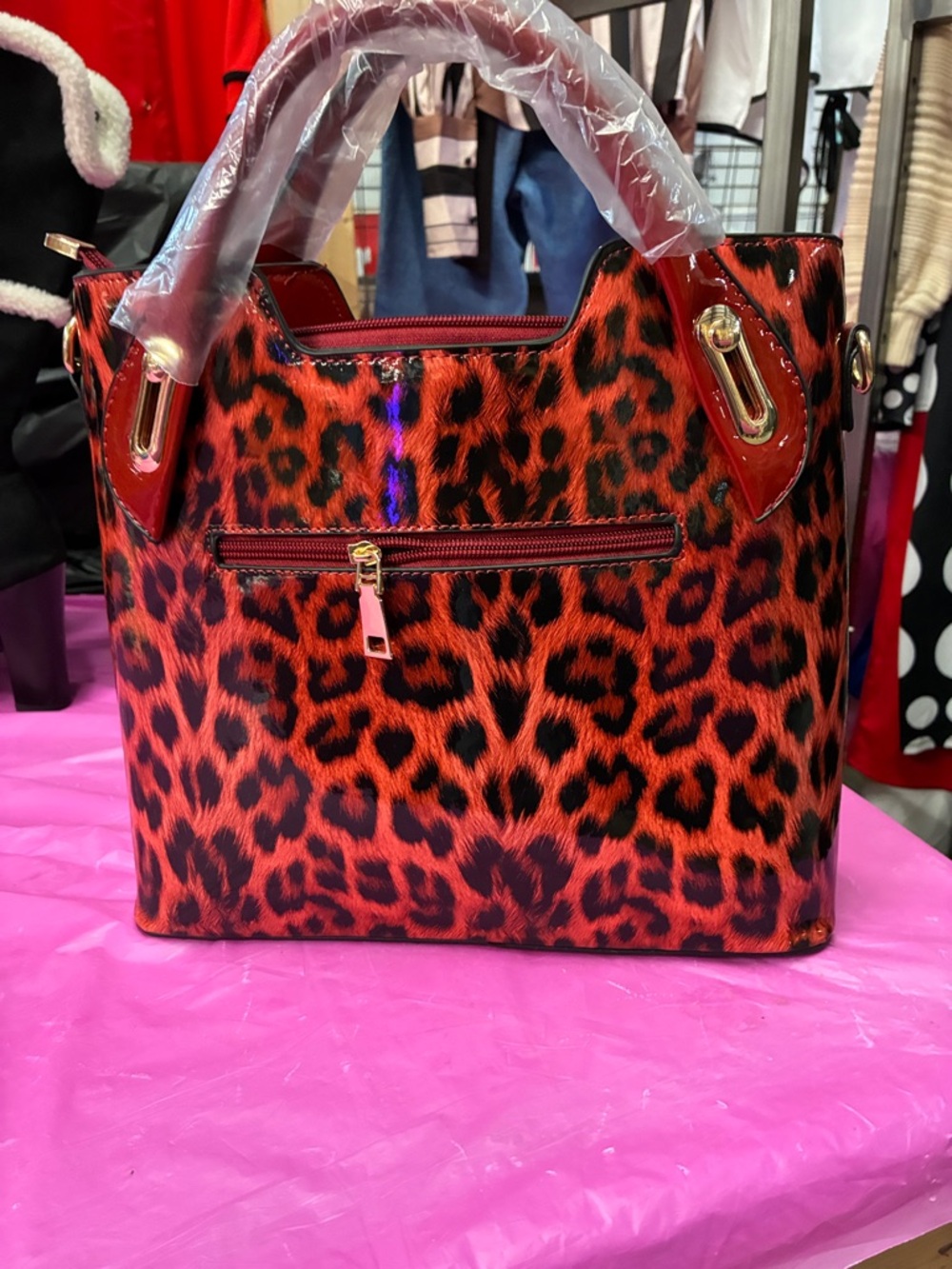 Red Leopard Print Tote Bag - Women Bags